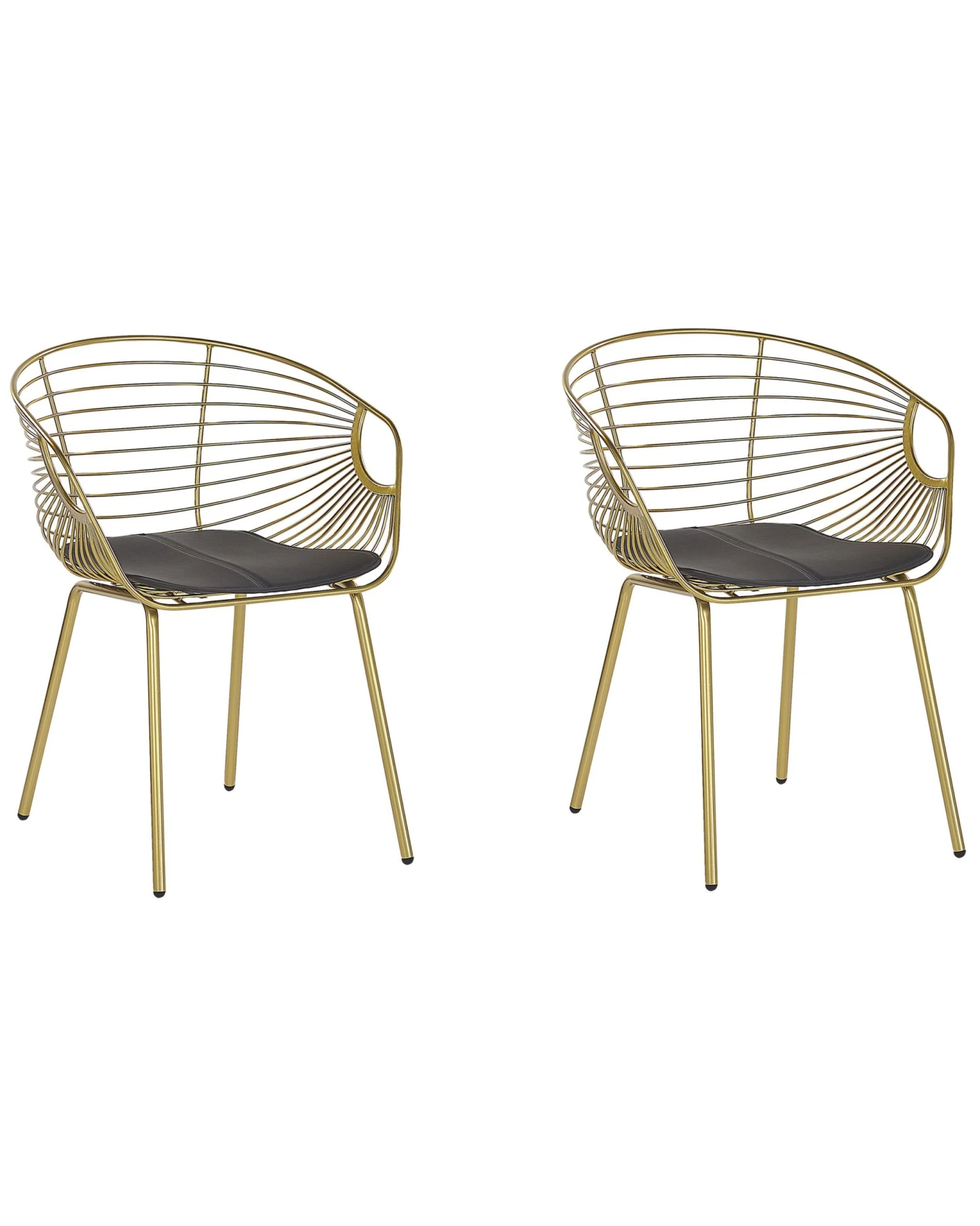 Set Of 2 Metal Accent Chairs Gold HOBACK