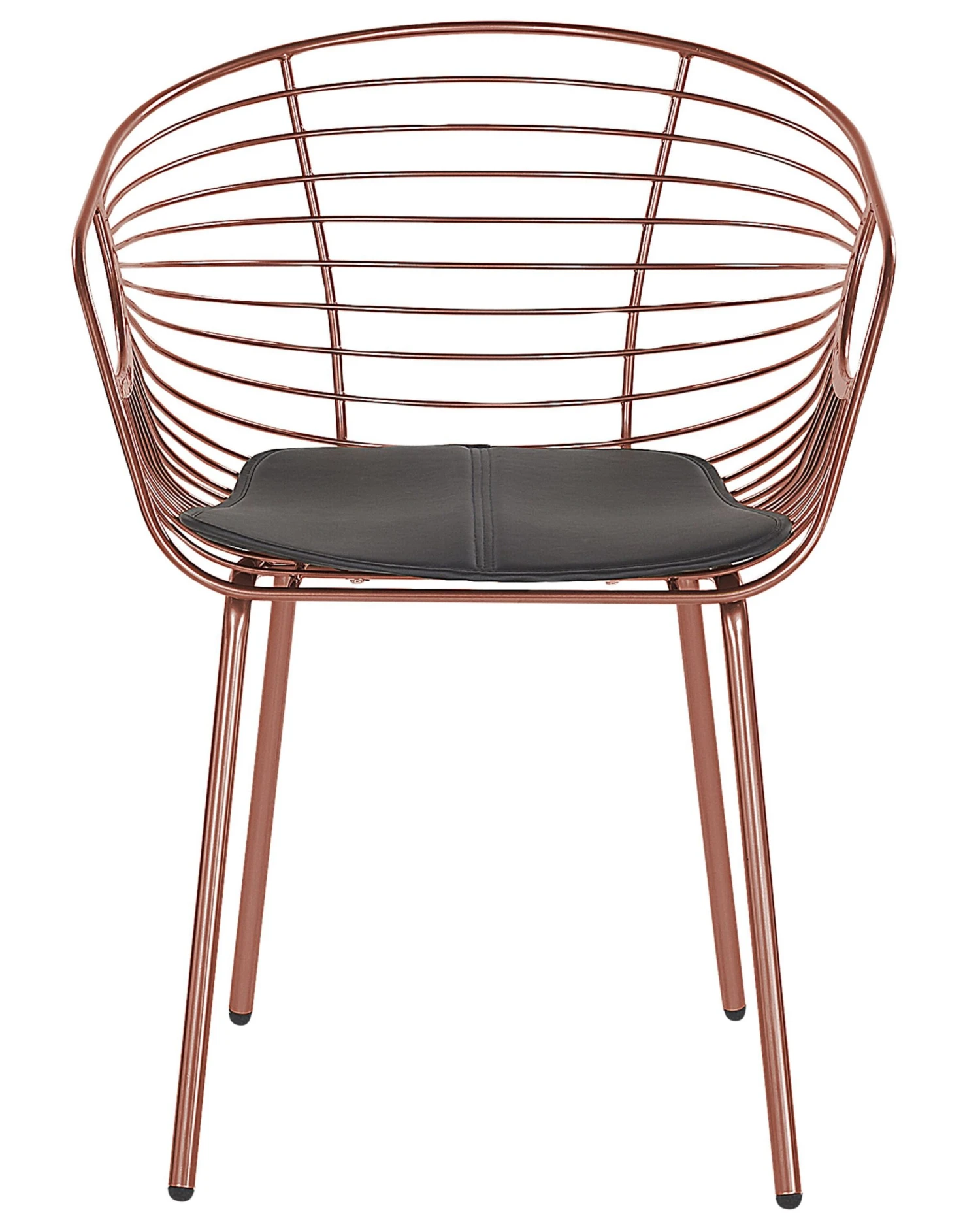Set Of 2 Metal Accent Chairs Copper HOBACK - Image 3
