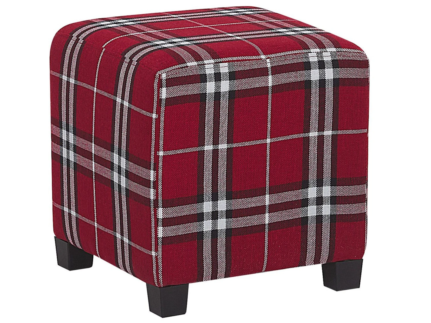 Armchair With Footstool Chequered Pattern Red And Black SANDSET - Image 8
