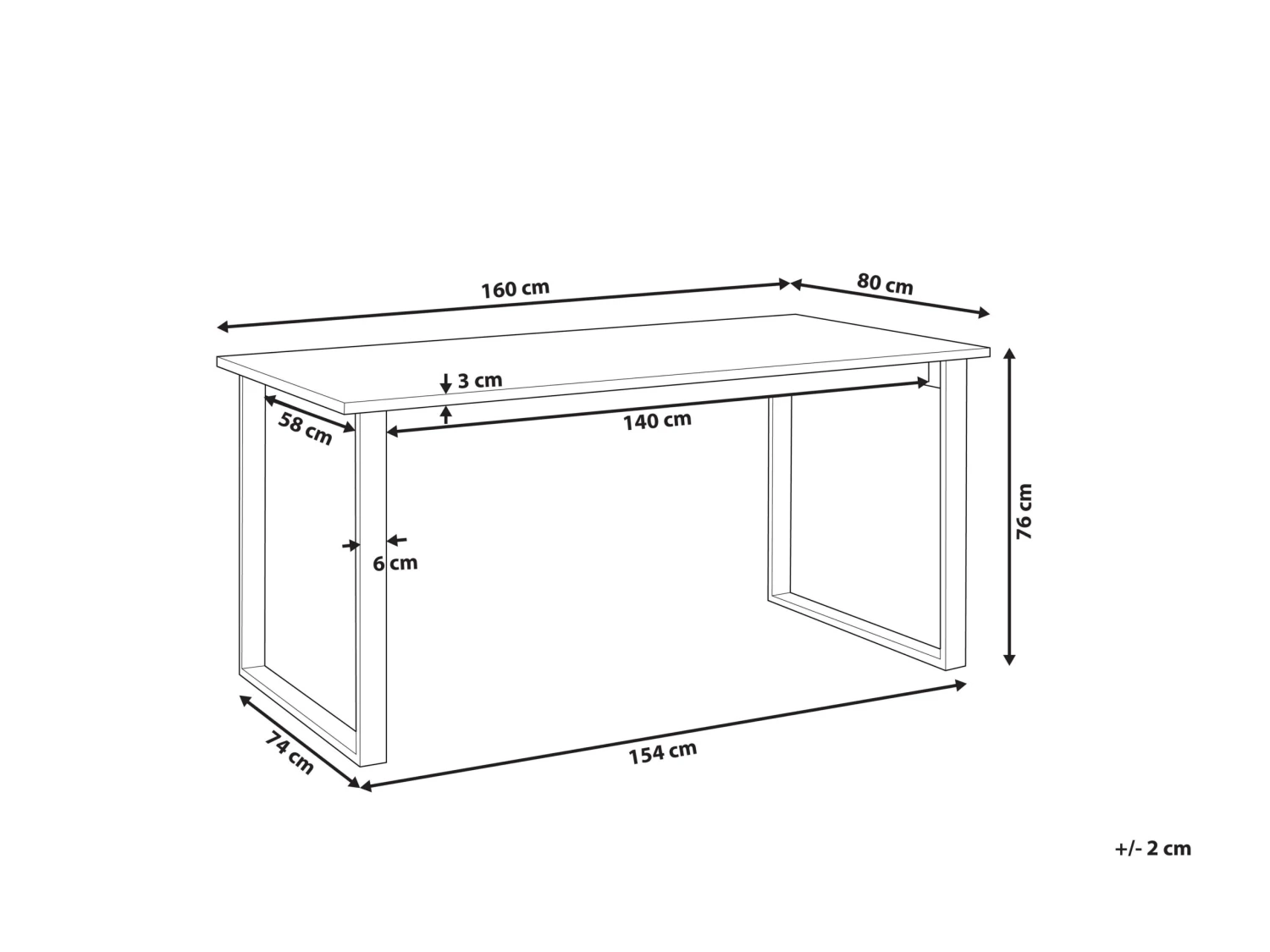 Dining Table 160 X 80 Cm Dark Wood With Black BERLIN - Image 8