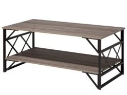 Coffee Table Taupe Wood With Black BOLTON -Cheap Furniture Store undef src sa picid 776534 type whitesh image