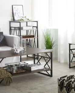 3 Tier Bookshelf Taupe KEENE -Cheap Furniture Store undef src sa picid 776549 type whitesh image