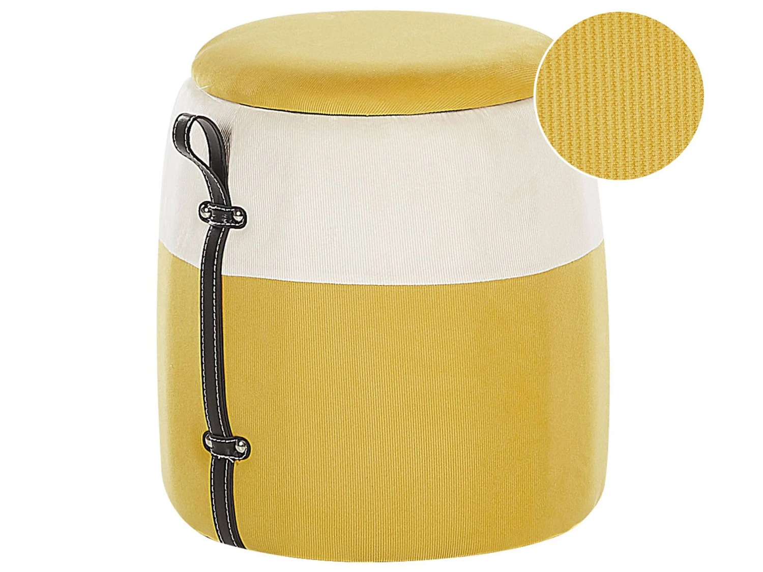 Kids Pouffe With Storage Yellow RUBY 3 Kids Pouffe With Storage Yellow RUBY