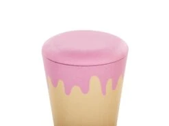 Kids Pouffe With Storage Beige And Pink MOUSEE -Cheap Furniture Store undef src sa picid 779598 type whitesh image