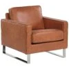 Faux Leather Armchair Golden Brown VIND