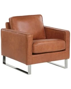 Faux Leather Armchair Golden Brown VIND