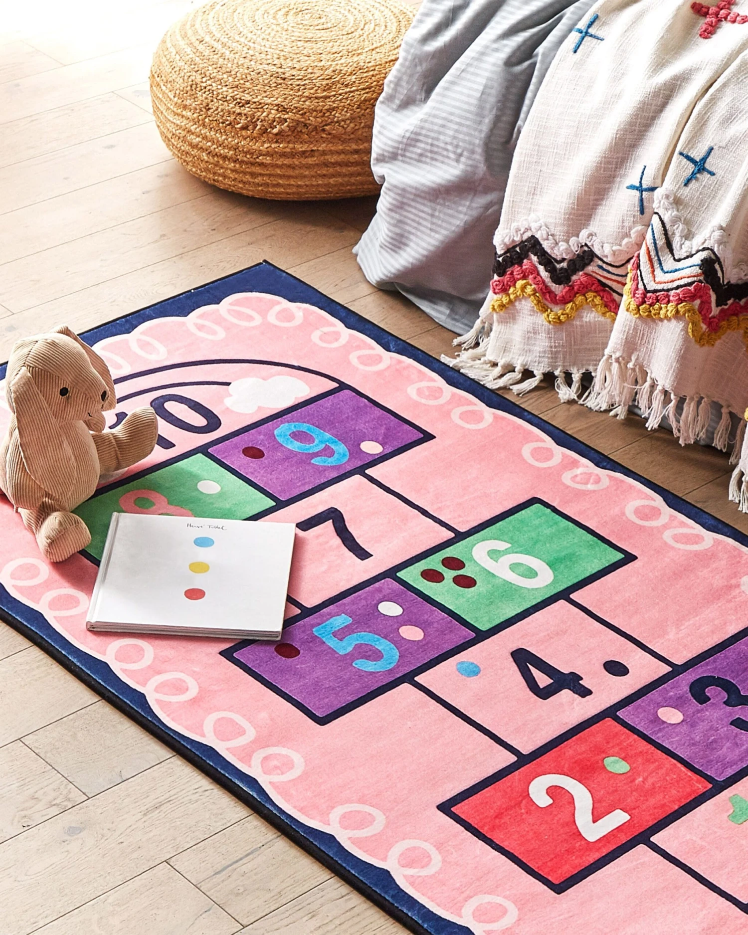 Kids Rug Hopscotch Print 80 X 150 Cm Pink HONAZ - Image 2