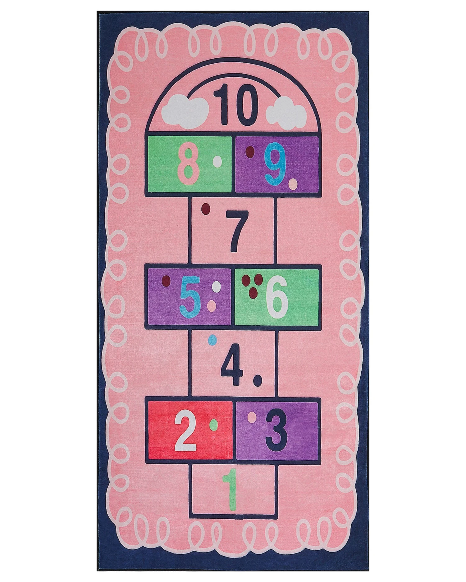 Kids Rug Hopscotch Print 80 X 150 Cm Pink HONAZ