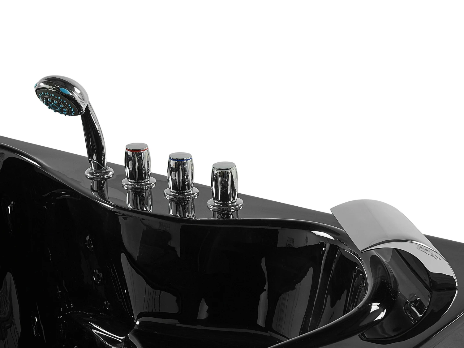 Whirlpool Corner Bath With LED Black TOCOA Various Sizes - Image 6