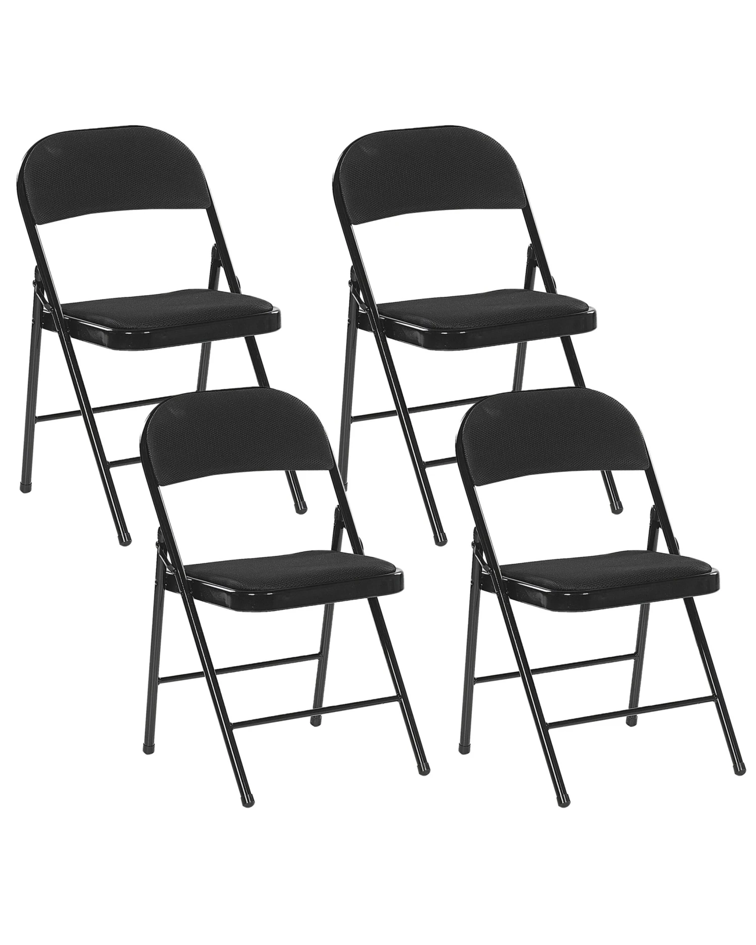 Set Of 4 Folding Chairs Black SPARKS