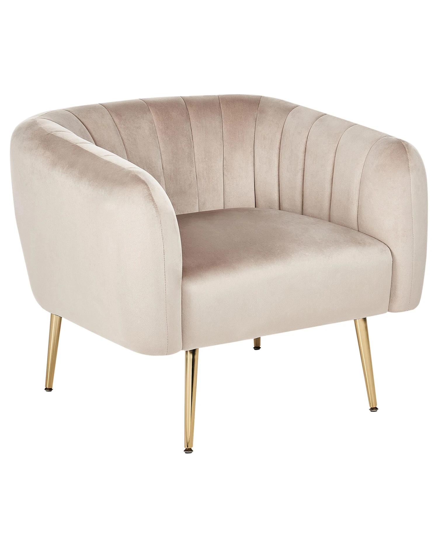 Velvet Armchair Taupe LACONIA