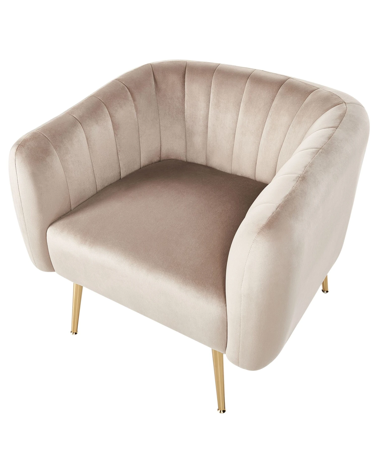 Velvet Armchair Taupe LACONIA - Image 6
