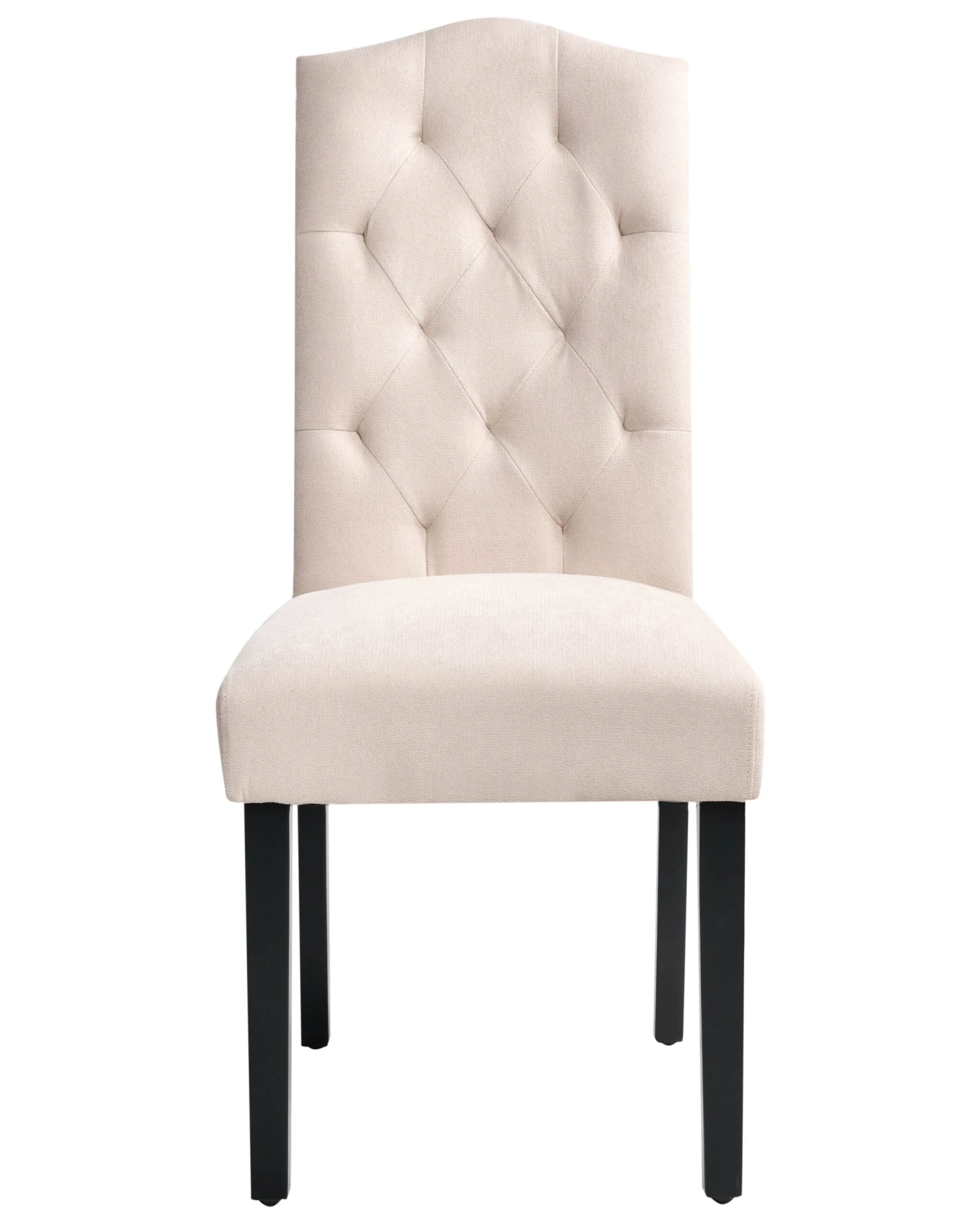 Set Of 2 Fabric Dining Chairs Cream SHIRLEY 6 Set Of 2 Fabric Dining Chairs Cream SHIRLEY - Image 4