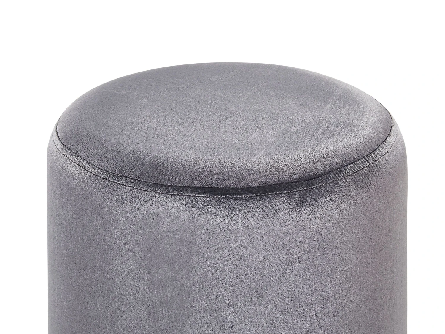Velvet Pouffe Grey BRIGITTE - Image 3
