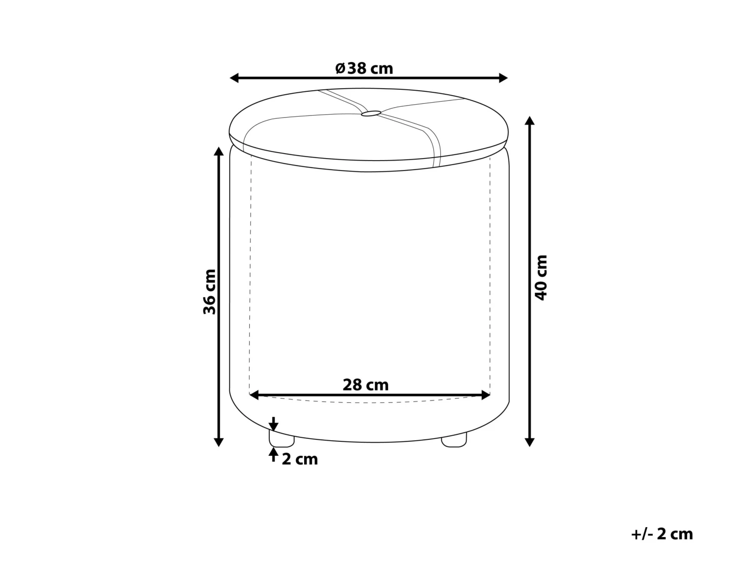 Faux Leather Storage Pouffe Black MARYLAND - Image 8