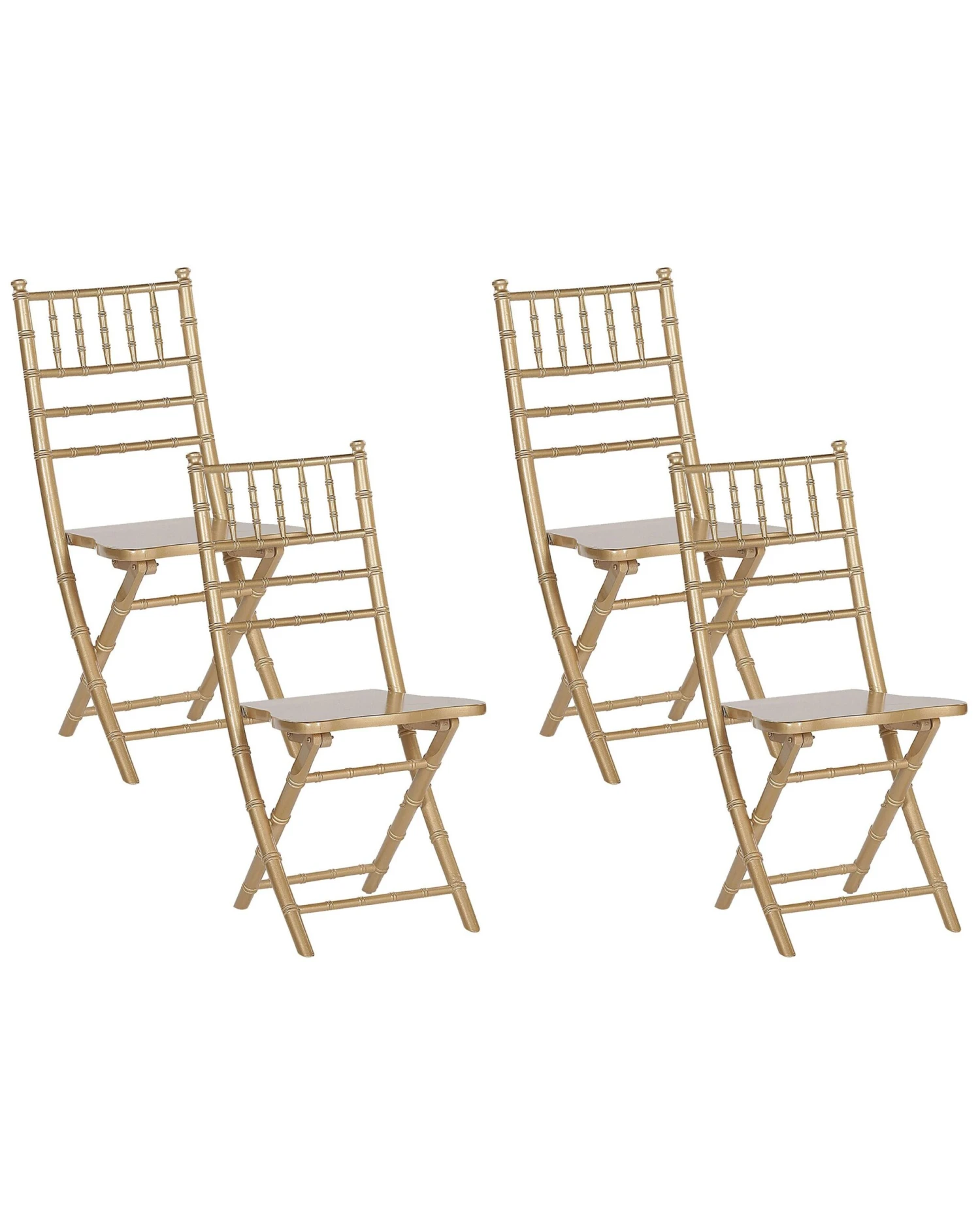 Set Of 4 Wooden Chairs Gold MACHIAS 3 Set Of 4 Wooden Chairs Gold MACHIAS