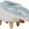 Fabric Animal Stool Blue And White SHARK