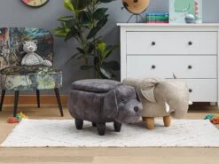 Faux Leather Storage Animal Stool Grey JUMBO -Cheap Furniture Store undef src sa picid 783233 type color image
