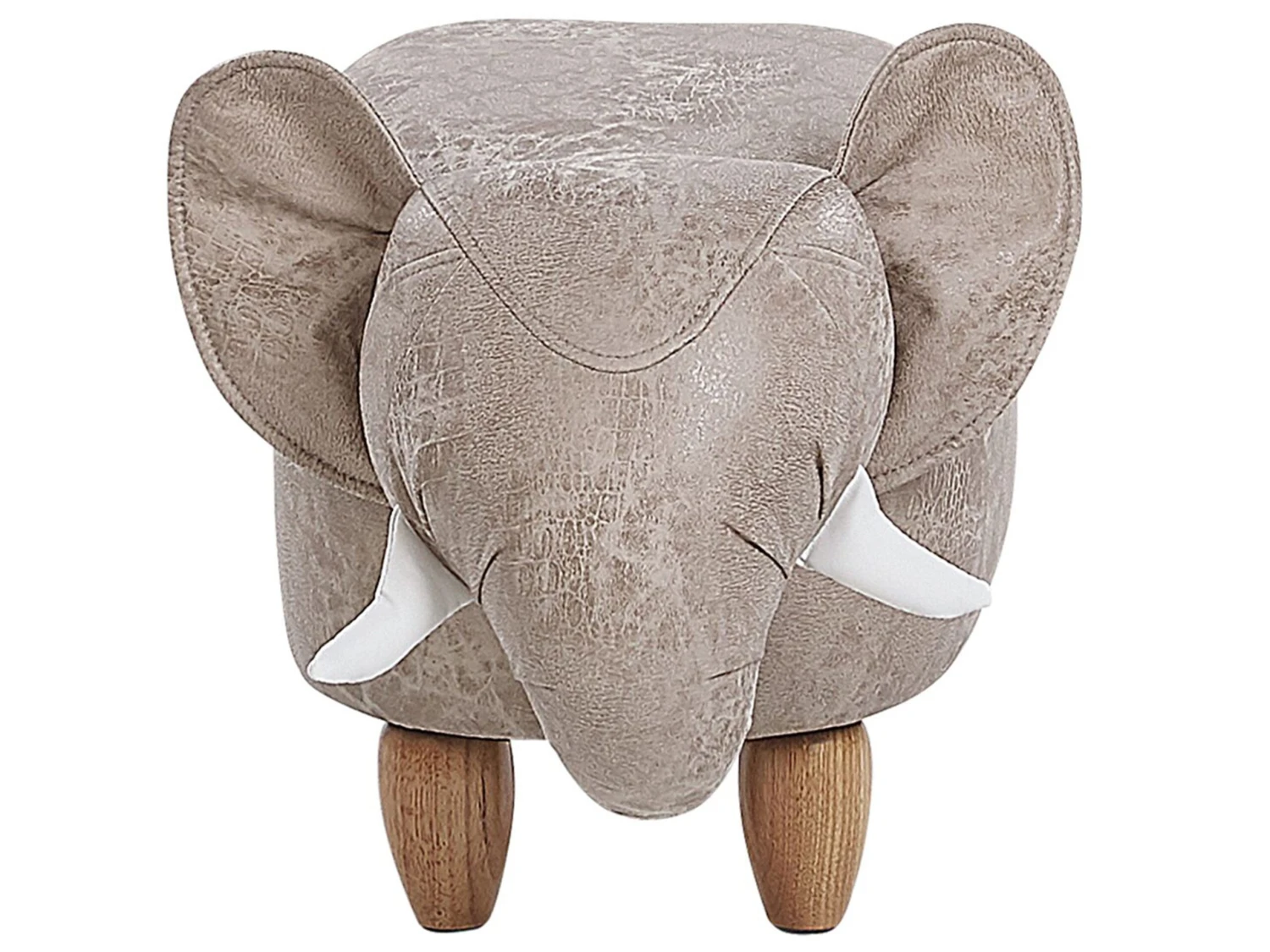 Faux Leather Storage Animal Stool Grey JUMBO - Image 4