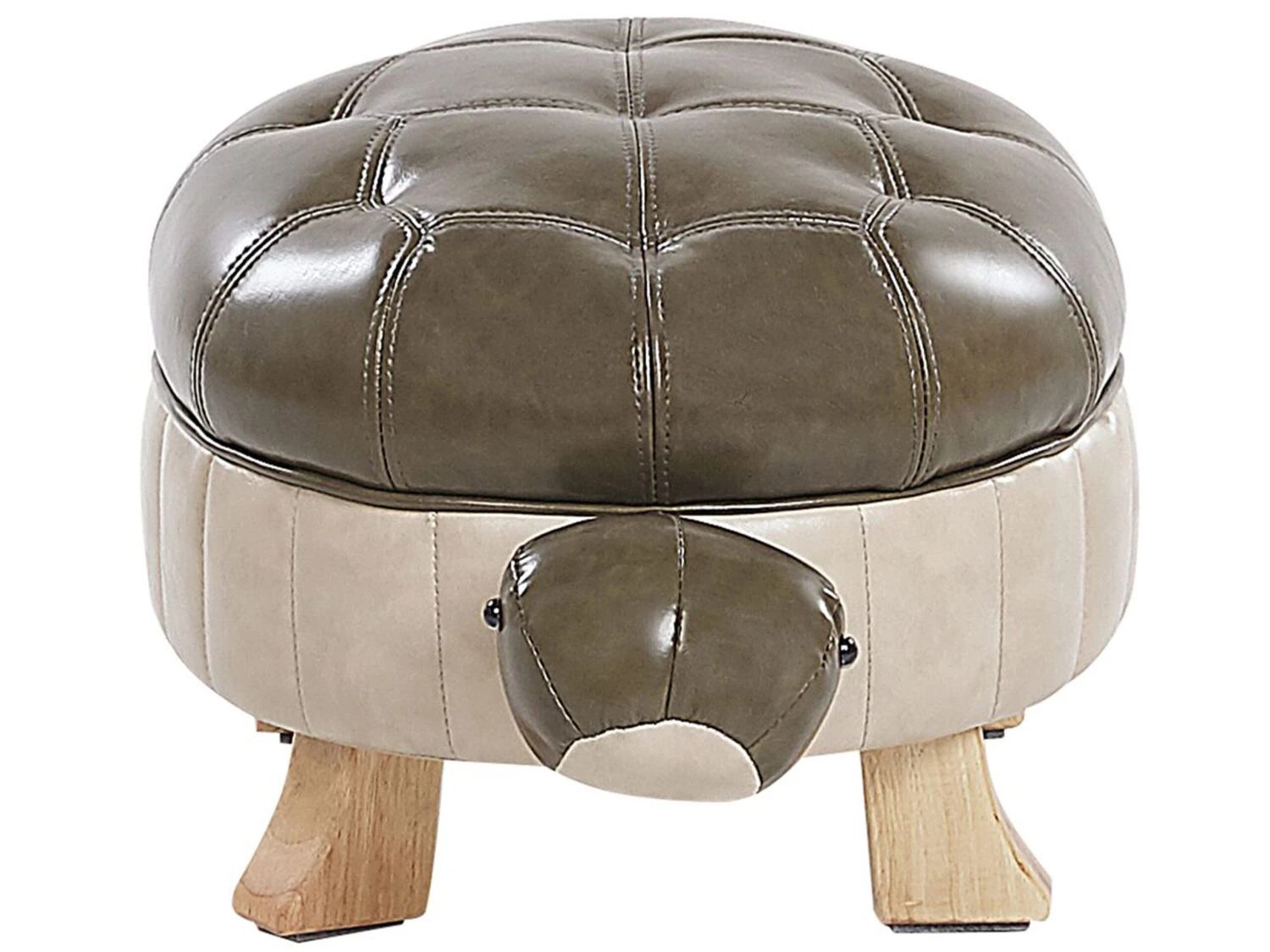 Faux Leather Animal Stool Green TURTLE - Image 3