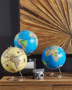 Decorative Globe With Magnets 29 Cm Blue CARTIER -Cheap Furniture Store undef src sa picid 784339 type whitesh image