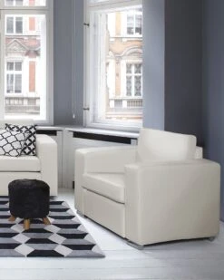 Leather Armchair White HELSINKI -Cheap Furniture Store undef src sa picid 784557 type color image