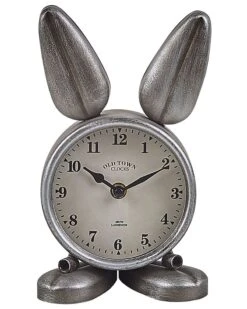 Iron Table Clock Bunny Silver THUSIS -Cheap Furniture Store undef src sa picid 784850 type whitesh image