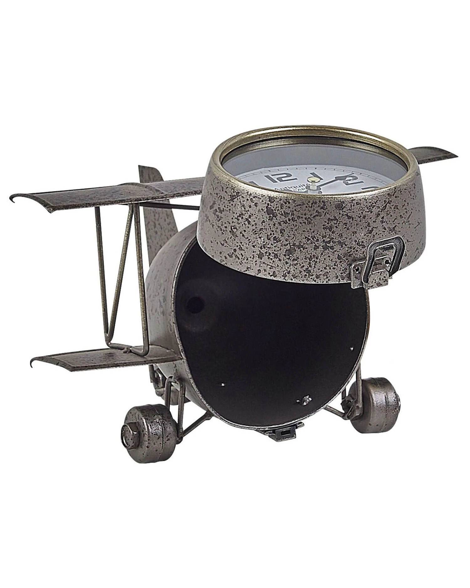 Iron Table Clock Airplane Silver STANS - Image 4