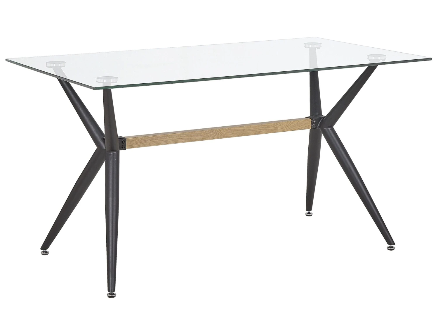Glass Top Dining Table 140 X 80 Cm Black SACRAMENTO