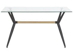 Glass Top Dining Table 140 X 80 Cm Black SACRAMENTO -Cheap Furniture Store undef src sa picid 786228 type whitesh image