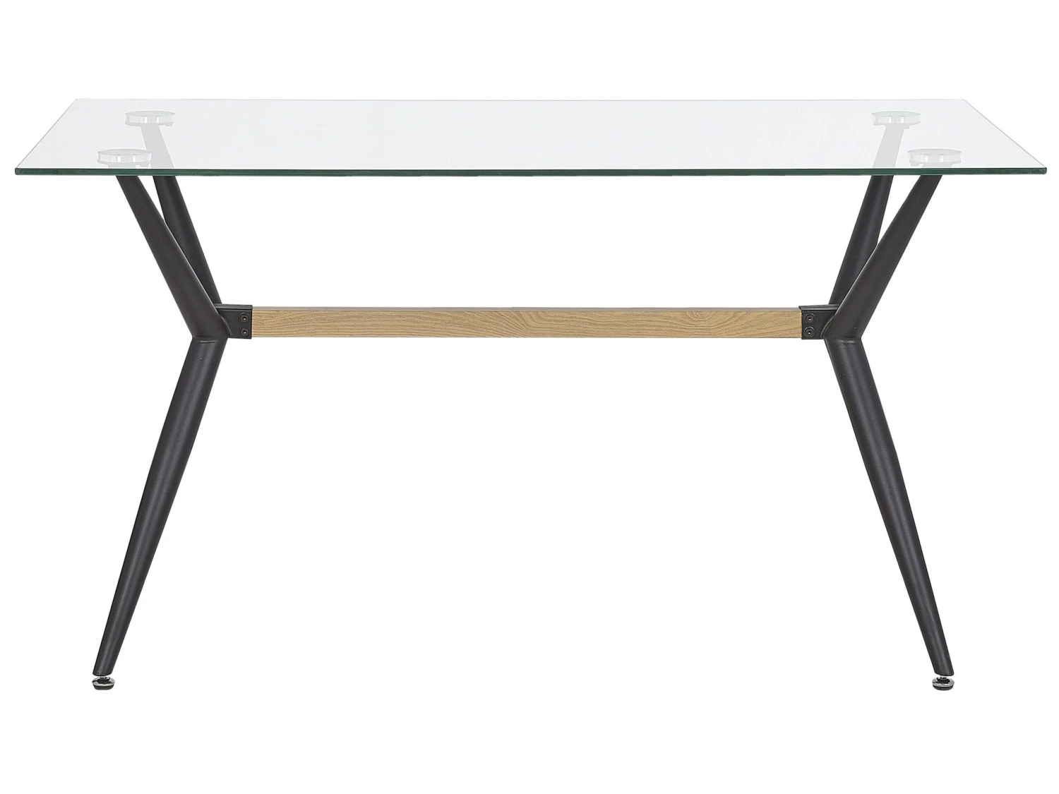 Glass Top Dining Table 140 X 80 Cm Black SACRAMENTO - Image 3