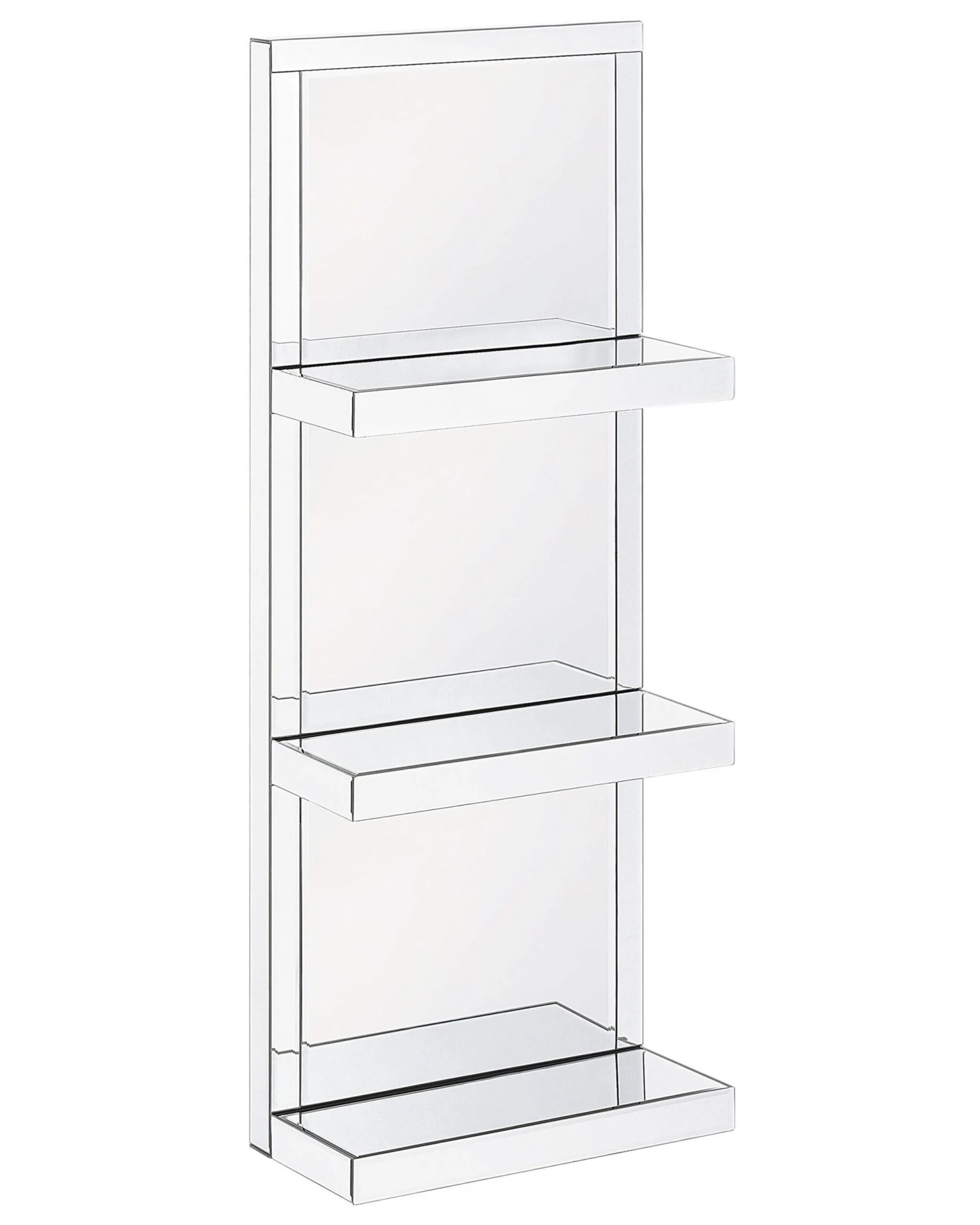 Bathroom Wall Shelf Mirror Effect Silver GAONA