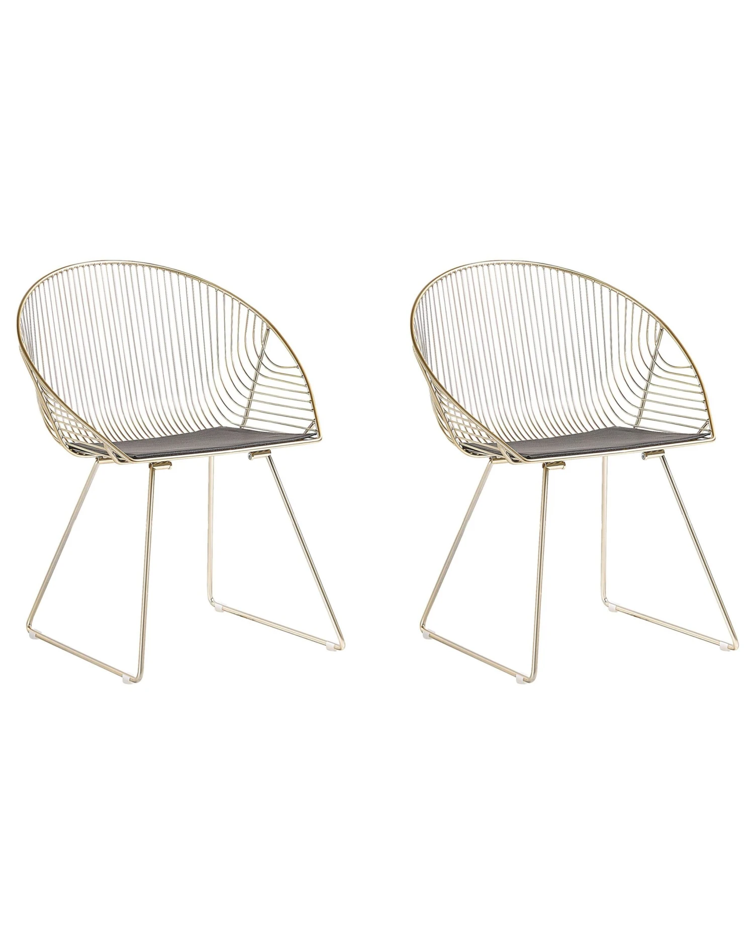 Set Of 2 Metal Accent Chairs Gold AURORA