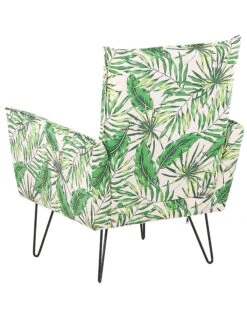 Armchair Leaf Pattern White With Green RIBE 13 Armchair Leaf Pattern White With Green RIBE -Cheap Furniture Store undef src sa picid 788689 type whitesh image