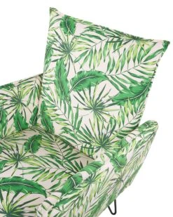 Armchair Leaf Pattern White With Green RIBE 14 Armchair Leaf Pattern White With Green RIBE -Cheap Furniture Store undef src sa picid 788690 type whitesh image