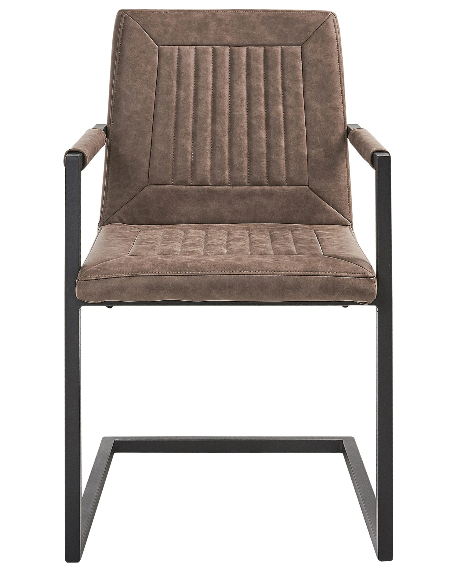 Set Of 2 Faux Leather Dining Chairs Brown BRANDOL 5 Set Of 2 Faux Leather Dining Chairs Brown BRANDOL - Image 3