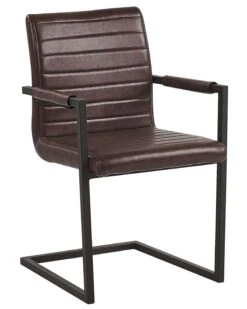 Set Of 2 Faux Leather Dining Chairs Brown BUFORD -Cheap Furniture Store undef src sa picid 790090 type whitesh image