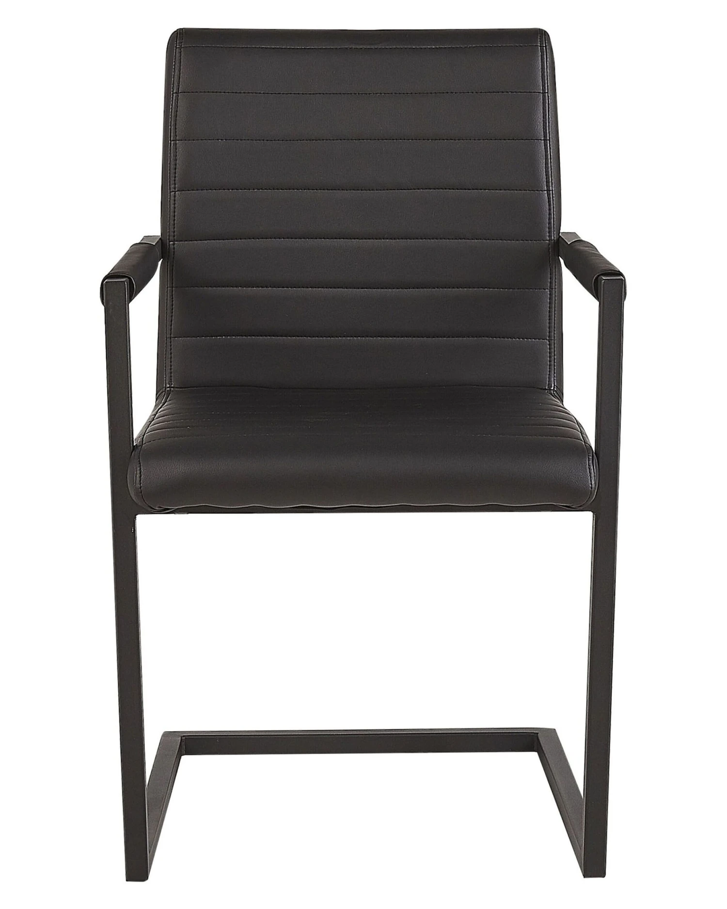 Set Of 2 Faux Leather Dining Chairs Black BUFORD - Image 3