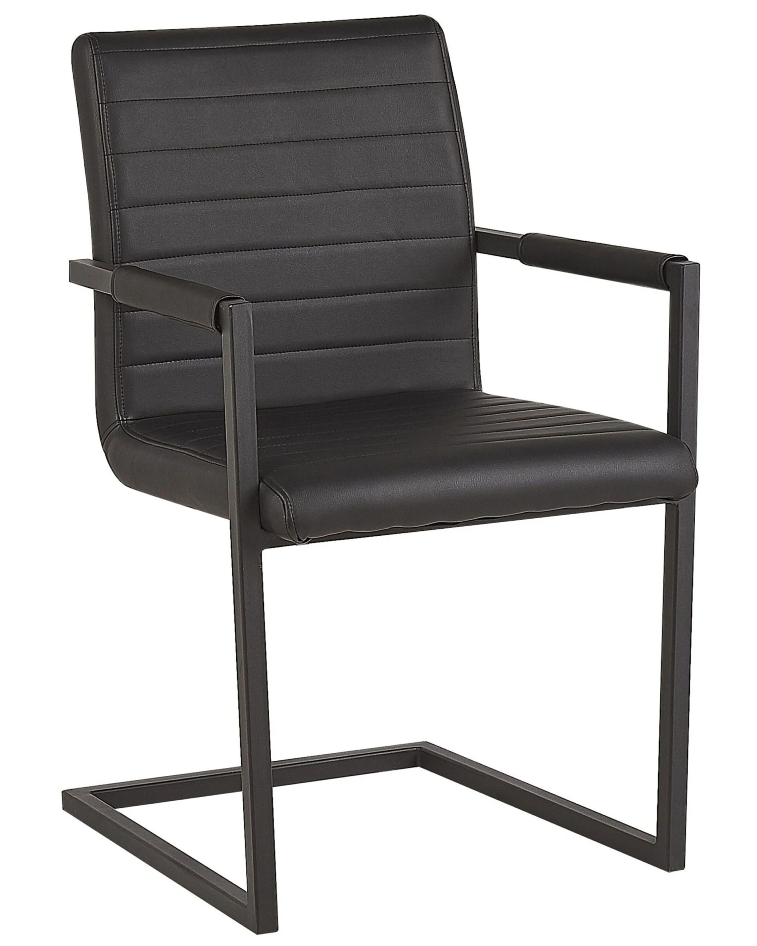 Set Of 2 Faux Leather Dining Chairs Black BUFORD - Image 4