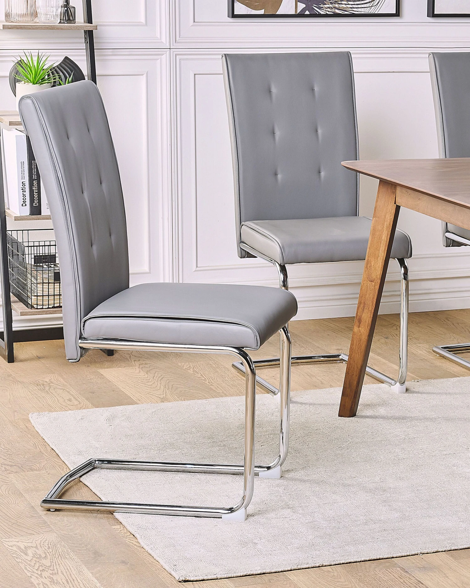 Set Of 2 Faux Leather Dining Chairs Grey ROVARD - Image 2