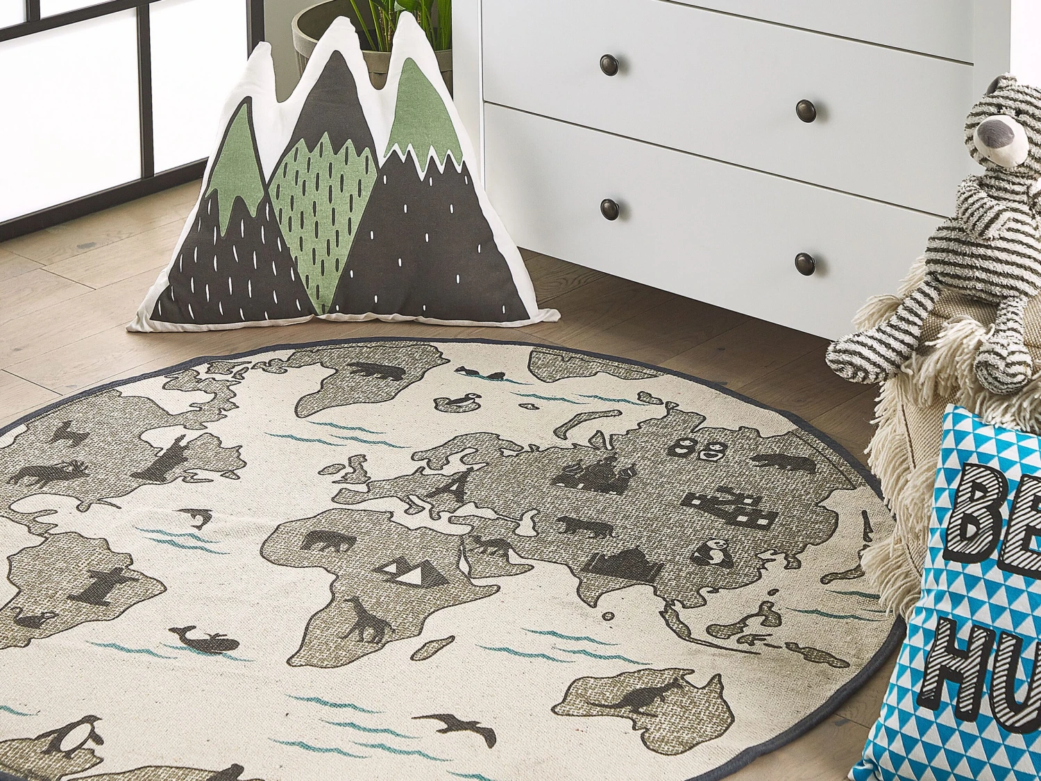 Cotton Kids Cushion Mountains 60 X 50 Cm Green And Black INDORE 6 Cotton Kids Cushion Mountains 60 X 50 Cm Green And Black INDORE - Image 4