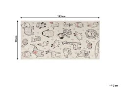 Cotton Kids Rug Animal Print 90 X 145 Cm White KAYLAN -Cheap Furniture Store undef src sa picid 790868 type whitesh image
