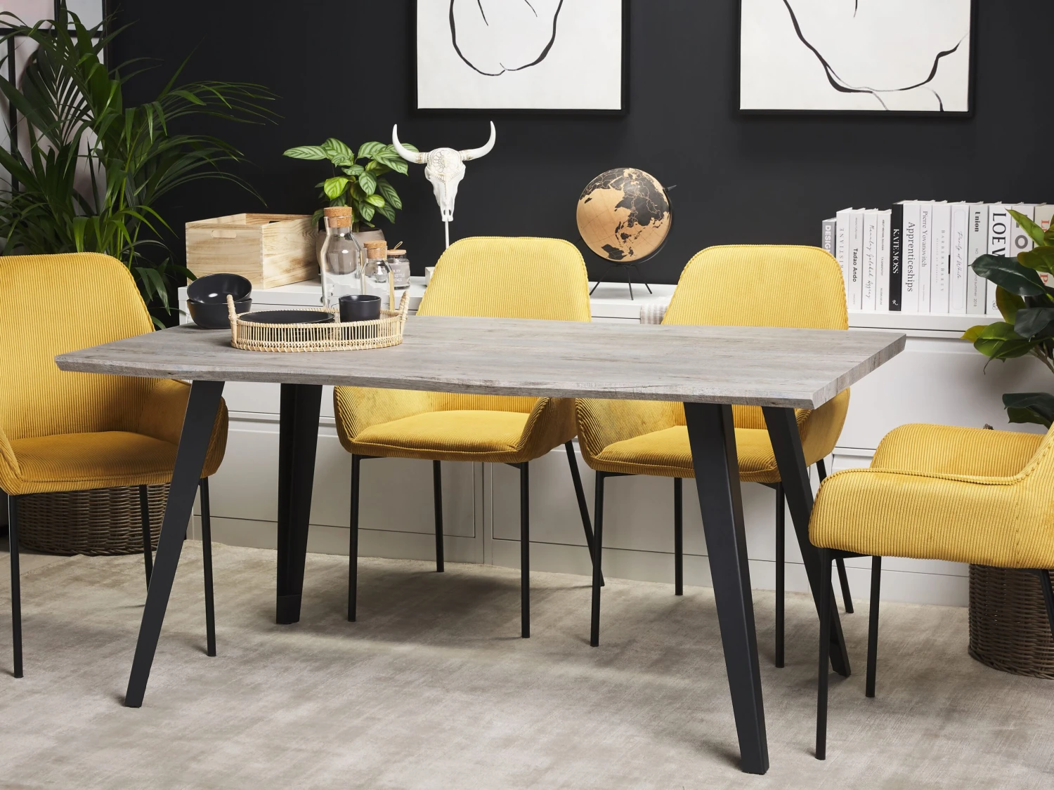 Dining Table 160 X 90 Cm Grey Wood WITNEY - Image 2