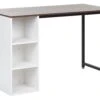 Home Office Desk With Shelves 120 X 60 Cm Dark Wood And White DESE -Cheap Furniture Store undef src sa picid 791162 type whitesh image