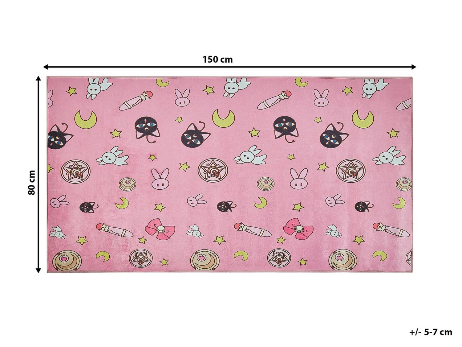Kids Rug Cartoon Print 80 X 150 Cm Pink GOZLER - Image 5