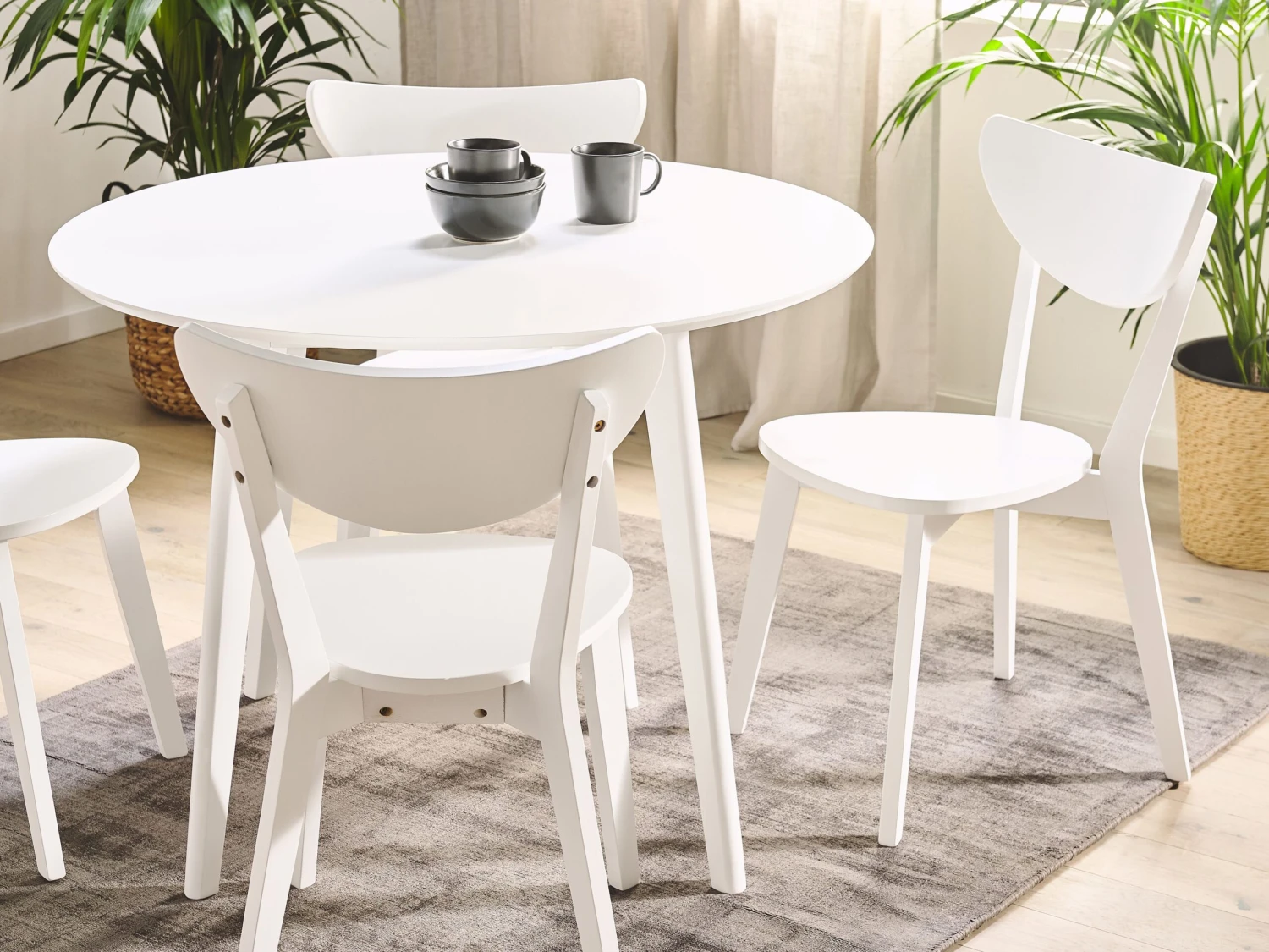 4 Seater Dining Set White ROXBY - Image 3
