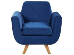 Velvet Armchair With Removable Cover Blue BERNES -Cheap Furniture Store undef src sa picid 792792 type whitesh image