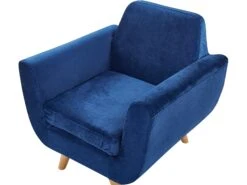 Velvet Armchair With Removable Cover Blue BERNES -Cheap Furniture Store undef src sa picid 792794 type whitesh image