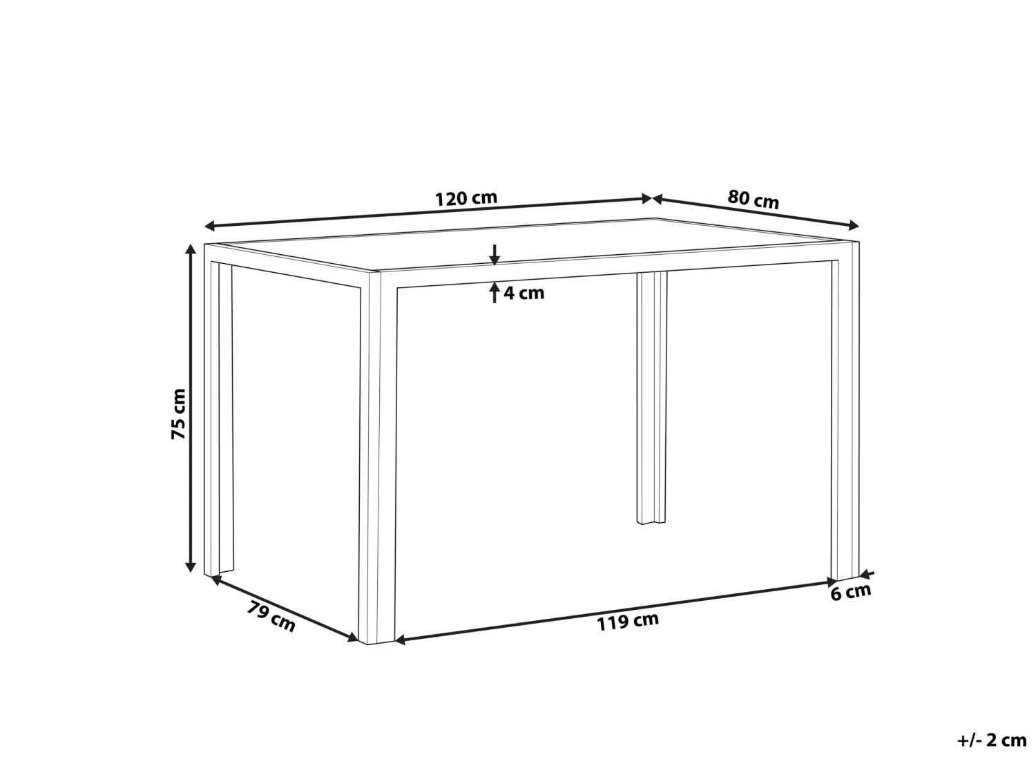 Glass Top Dining Table 120 X 80 Cm Black LAVOS - Image 7