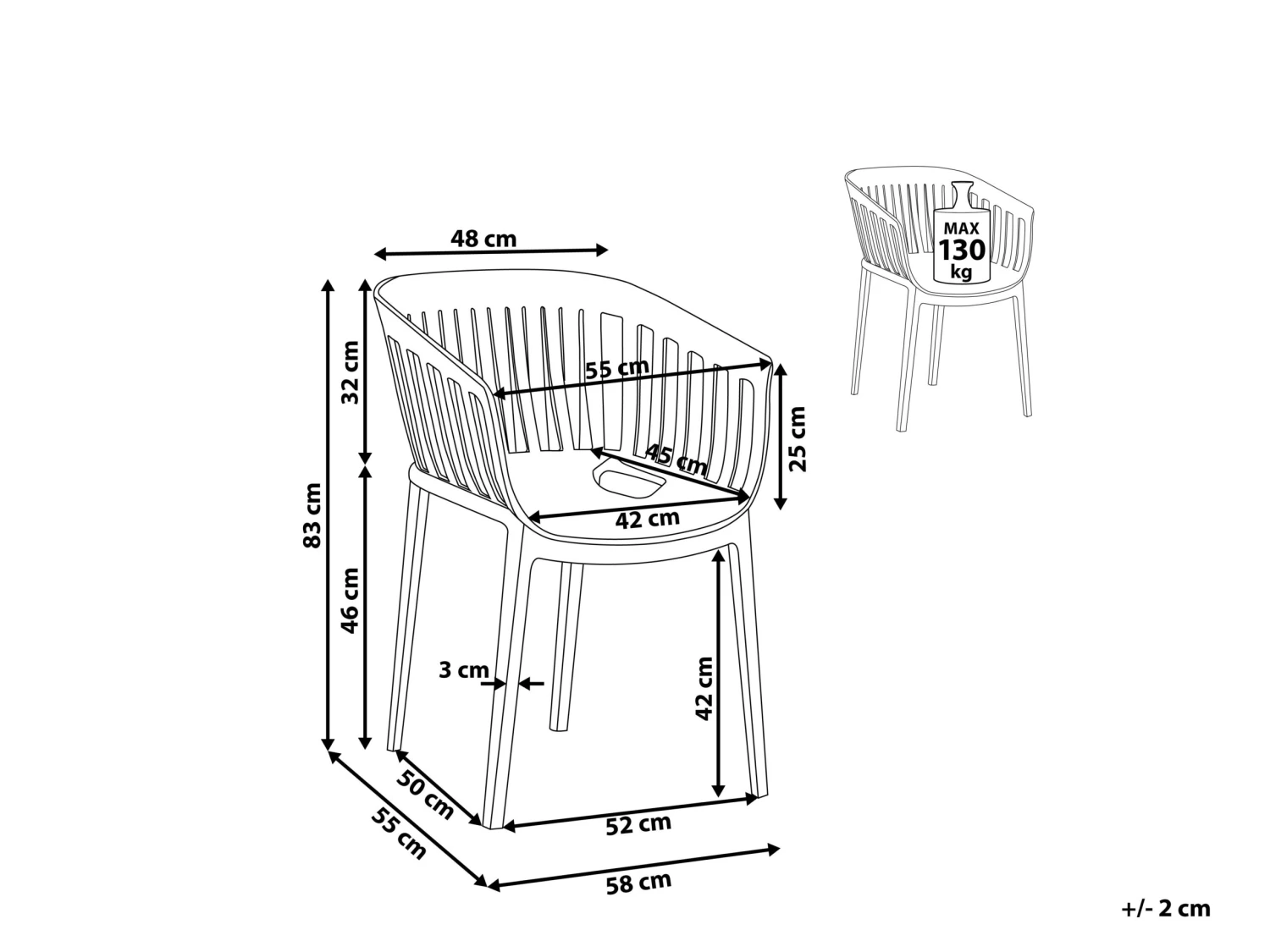 Dining Chair White DALLAS 10 Dining Chair White DALLAS - Image 8